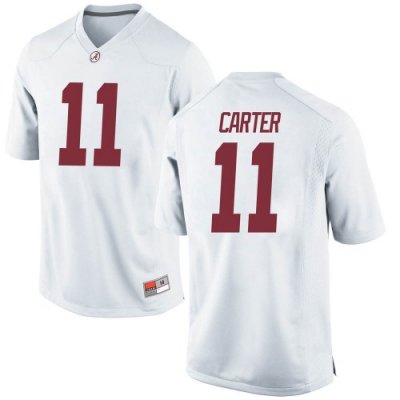 Youth Alabama Crimson Tide #11 Scooby Carter White Replica NCAA College Football Jersey 2403HUBH8